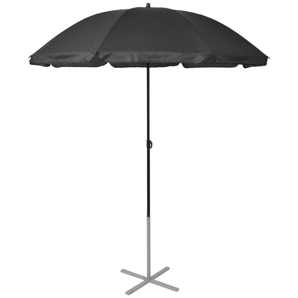 VidaXL - vidaXL Ligbedden met parasol aluminium zwart