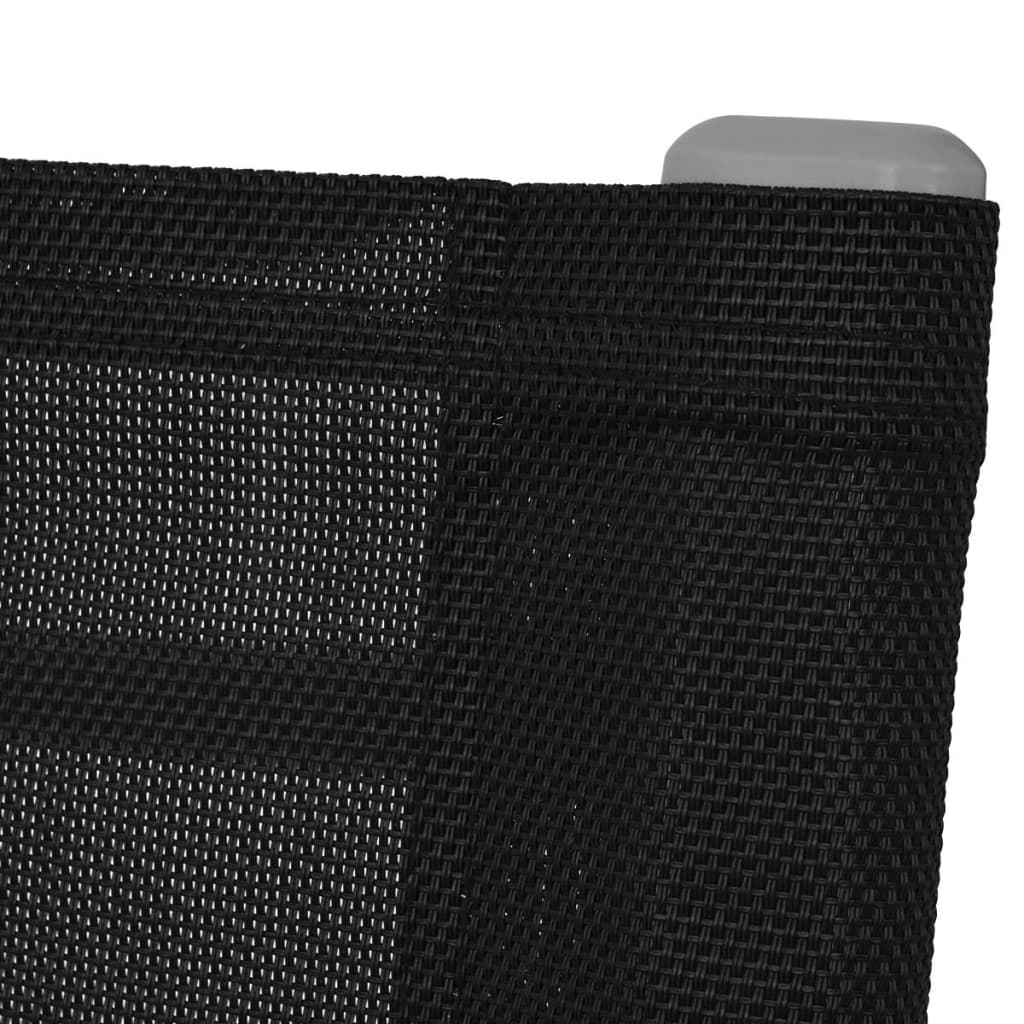 Chaises à Bascule De Jardin 2 Pcs Acier Et Textilène Noir VidaXL 17 width=274