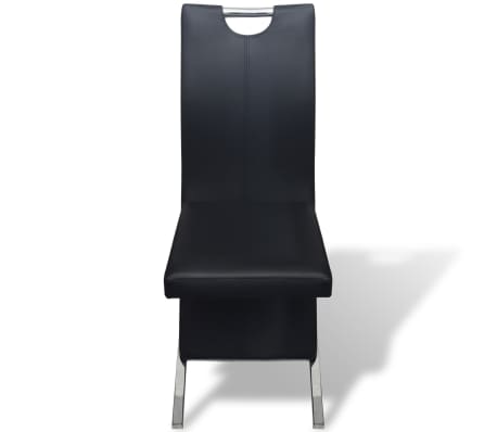 vidaXL spisebordsstole 2 stk. sort kunstlæder