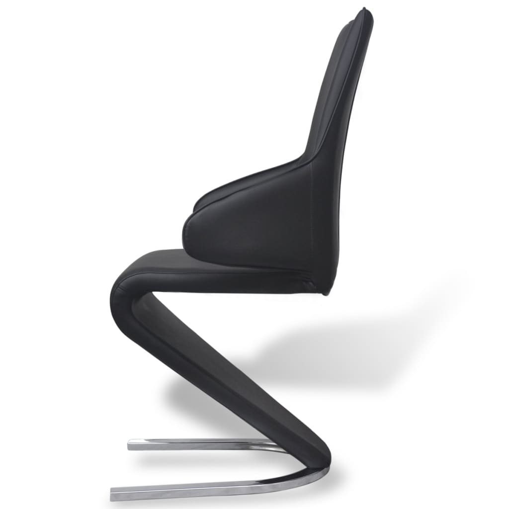 Valgomojo kėdės, 2vnt., juodos spalvos, dirbtinė oda | Stepinfit