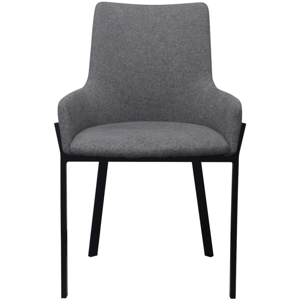 

vidaXL Eetkamerstoelen 2 st stof lichtgrijs