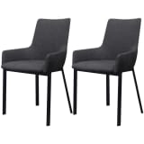 vidaXL Dining Chairs 2 pcs Fabric Dark Grey