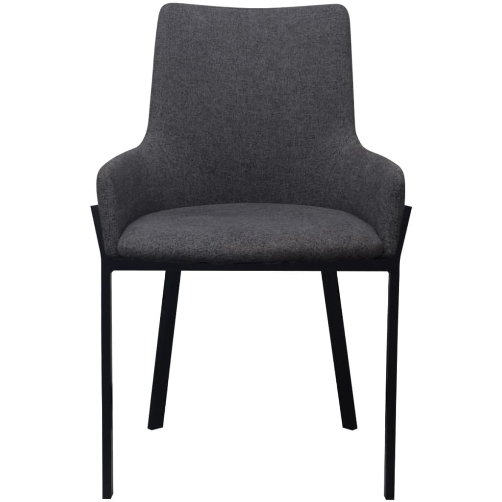 

vidaXL Eetkamerstoelen 2 st stof donkergrijs