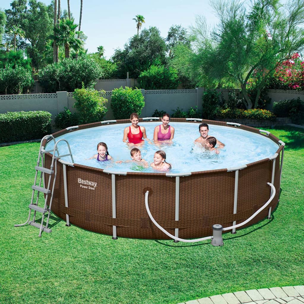 

Bestway Zwembadset rond 427x107 cm stalen frame 56664