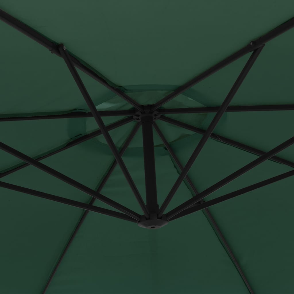 Zöld tartókarral ellátott napernyő 3,5 m 