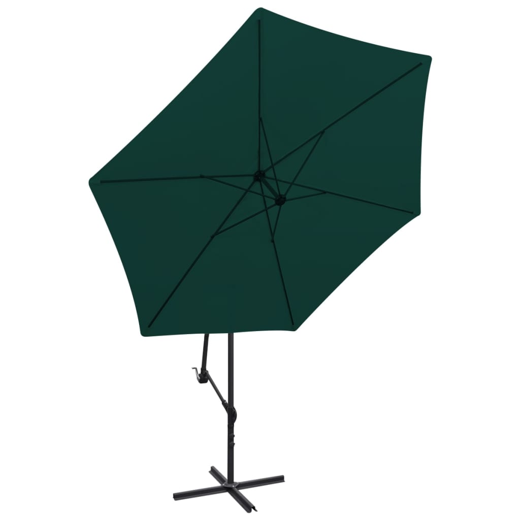 Zöld tartókarral ellátott napernyő 3 m 