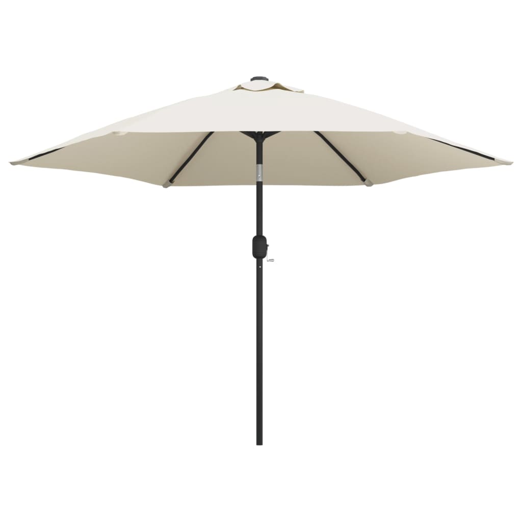 vidaXL Umbrelă de exterior cu LED-uri 3 m, Alb nisipiu