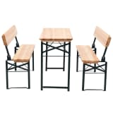 vidaXL Folding Beer Table with 2 Benches 118 cm Fir Wood