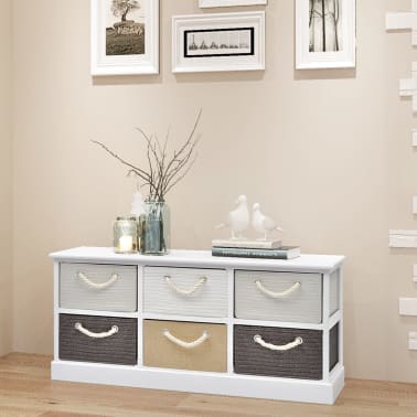 Vidaxl Storage Bench 6 Drawers Wood Vidaxl Com