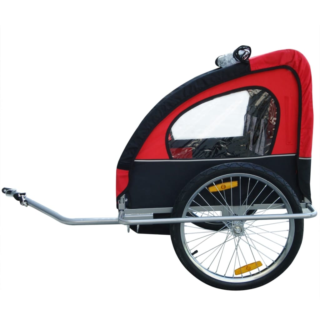 vidaXL Vaikiška dviračio priekaba, raudona, 36 kg
