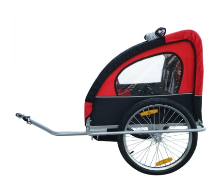 vidaXL Rimorchio Bici Bambini Rosso 36 kg