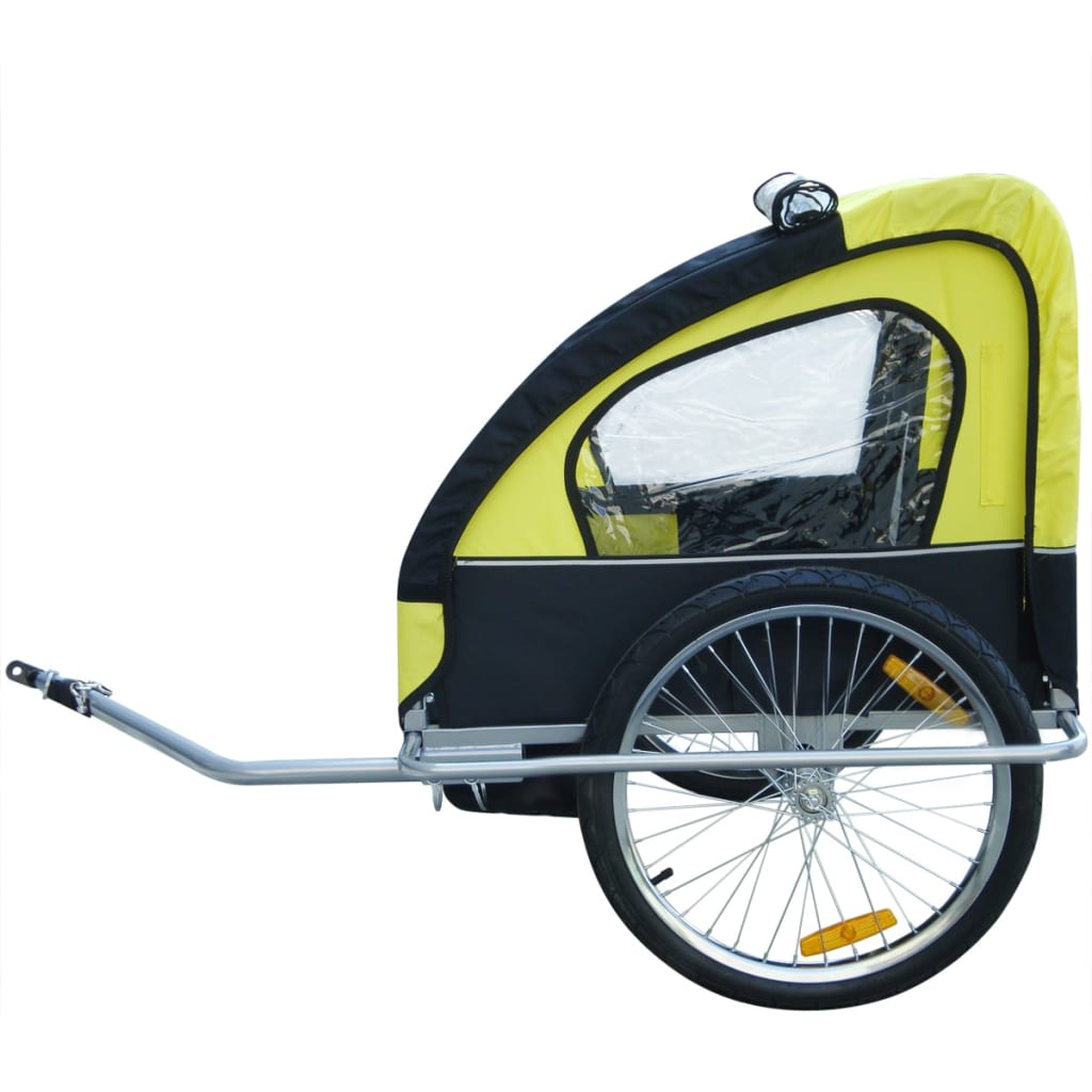 vidaXL Atrelado bicicleta crianças 36 kg amarelo
