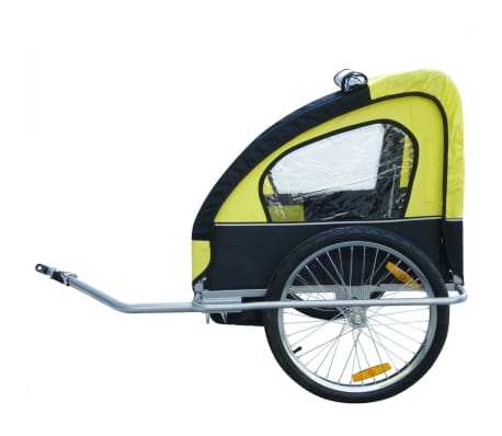 vidaXL Remolque de bicicleta para niños Amarillo 36 kg