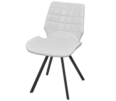 vidaXL Dining Chair Artificial Leather 2 pcs White