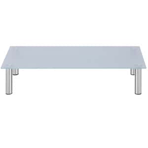 vidaXL Monitoriaus Stovas/TV Staliukas, 80x35x17 cm, Stiklinis, Baltas