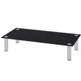 vidaXL Monitor Riser/TV Stand 80x35x17 cm Glass Black