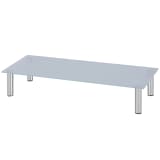 vidaXL Monitor Riser/TV Stand 100x35x17 cm Glass White