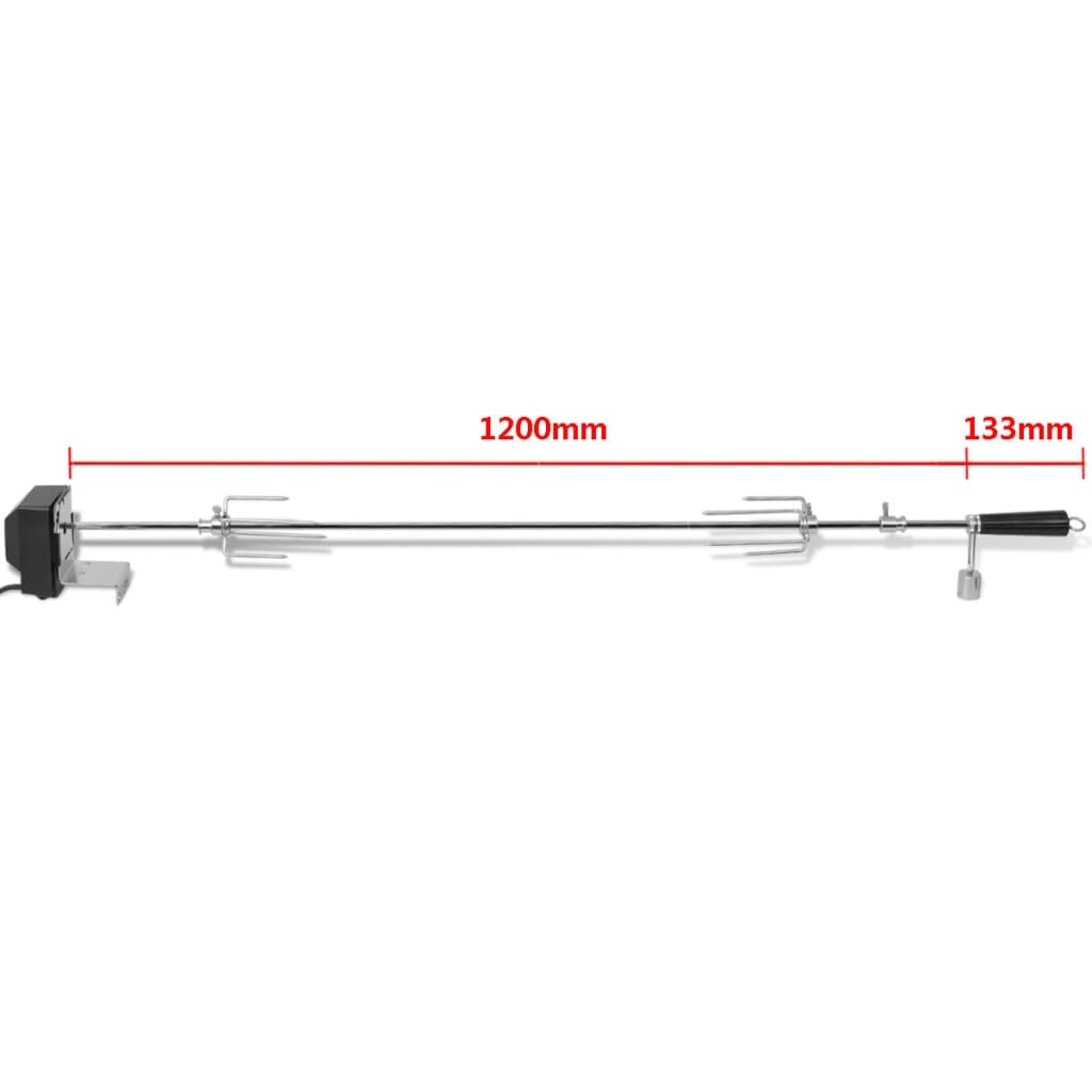 Grilovací rožeň s motorem ocelový 1200 mm