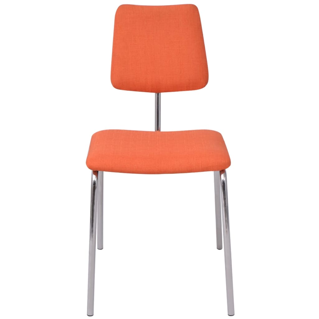 vidaXL Krzesło jadalniane materiałowe, pomarańczowe