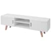 vidaXL TV-alus, MDF, 150 x 35 x 48,5 cm, k&otilde;rgl&auml;ikega valge