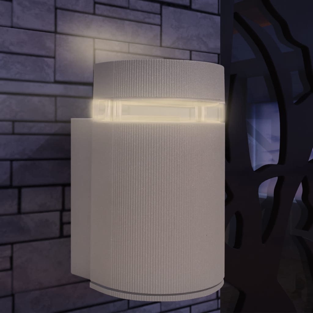 vidaXL Udendørs semicylindrisk væglampe grå aluminium