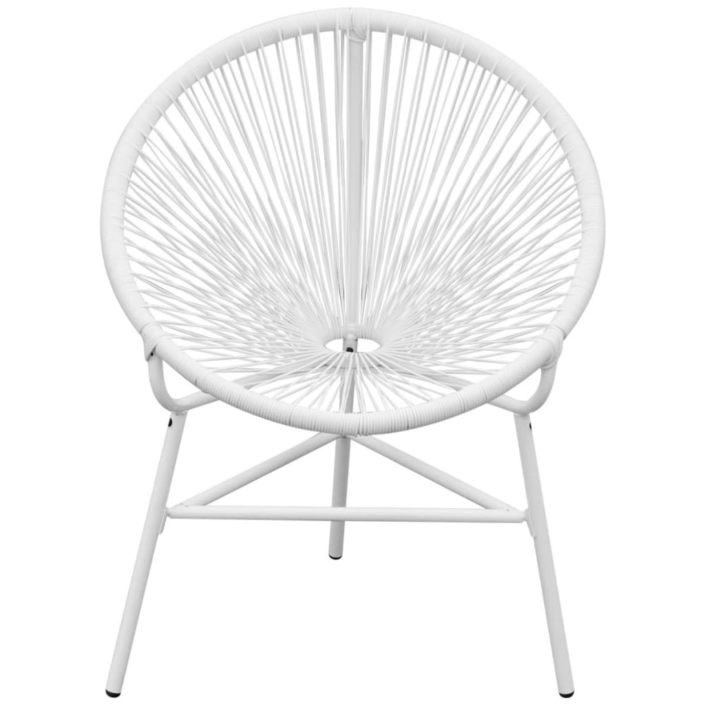 vidaXL Tuinmaanstoel poly rattan wit afbeelding
