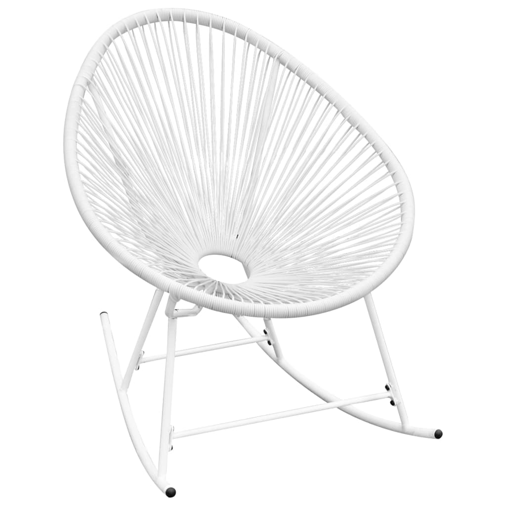 Image of vidaXL Outdoor Rocking Chair White Poly Rattan