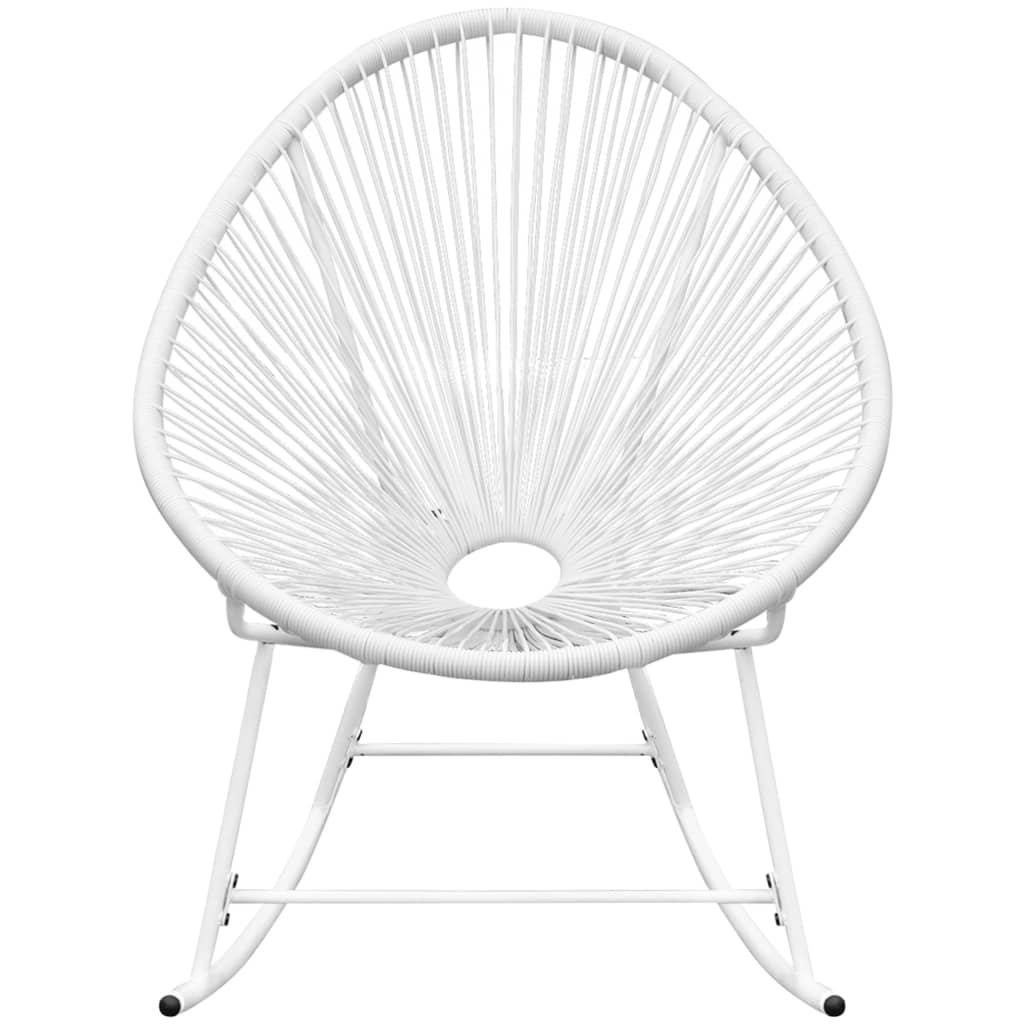 

vidaXL Tuinschommelstoel poly rattan wit