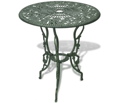 3 Piece Bistro Set Outdoor Garden Table and Chairs Cast Aluminium Green