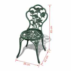 3dílný bistro set litý hliník zelený - obrázek 11