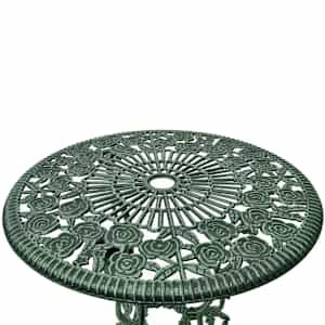 3dílný bistro set litý hliník zelený - obrázek 3