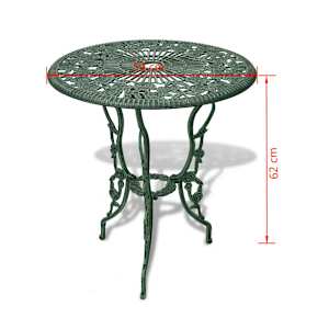 3dílný bistro set litý hliník zelený - obrázek 10