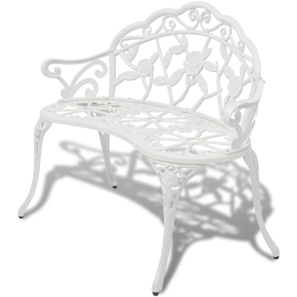 vidaXL Banc de jardin 100 cm Aluminium coulé Blanc