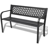 vidaXL Garden Bench Black Steel
