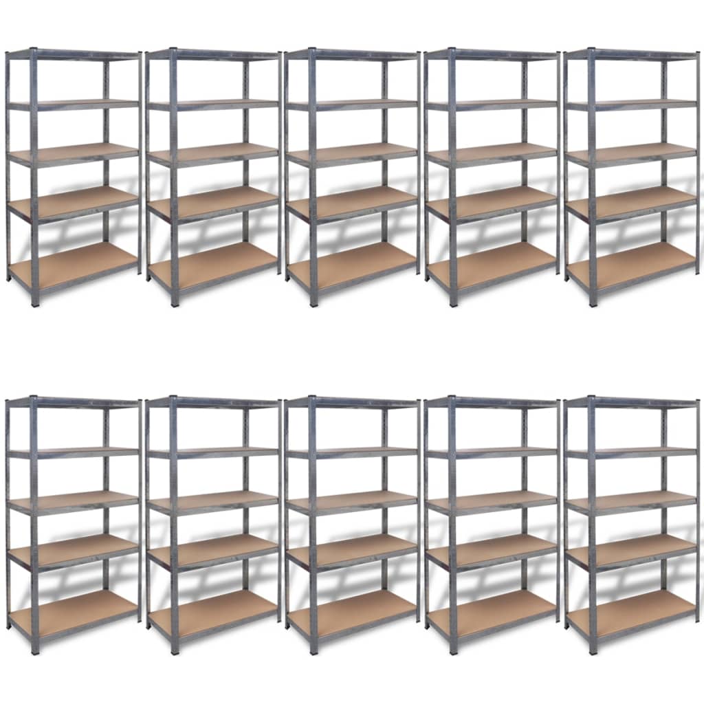 Varastohyllyt 10 kpl 90 x 40 x 180 cm Teräs