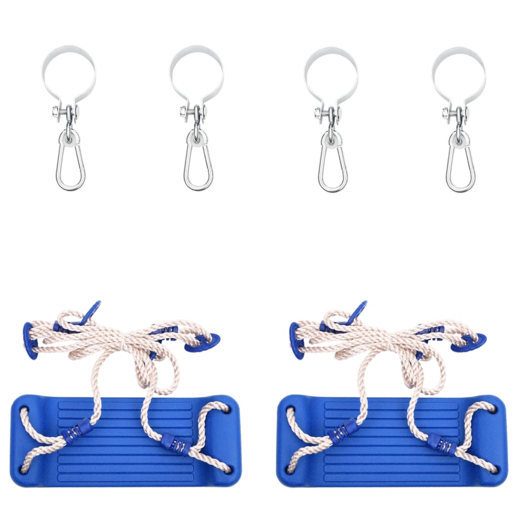 vidaXL Assentos de baloiço com cordas 2 pcs 38x16 cm PE azul