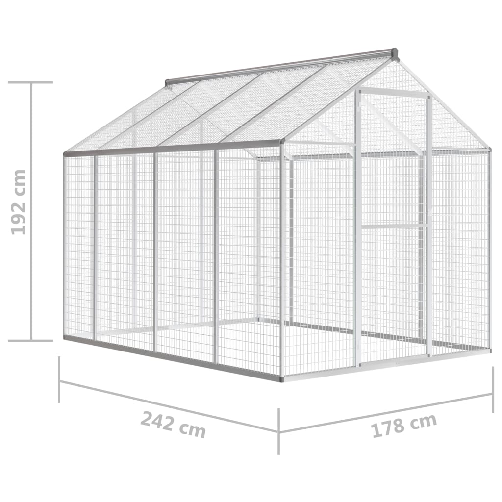 vidaXL Outdoor Aviary Aluminum 70"x95.3"x75.6"