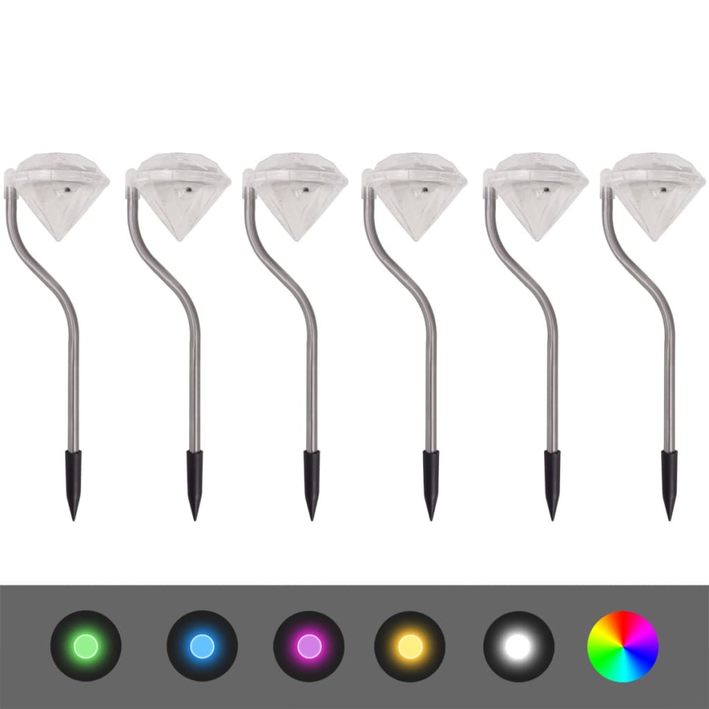 vidaXL Lămpi solare cu LED pentru grădină, 6 buc., 9x7,8x29,5 cm