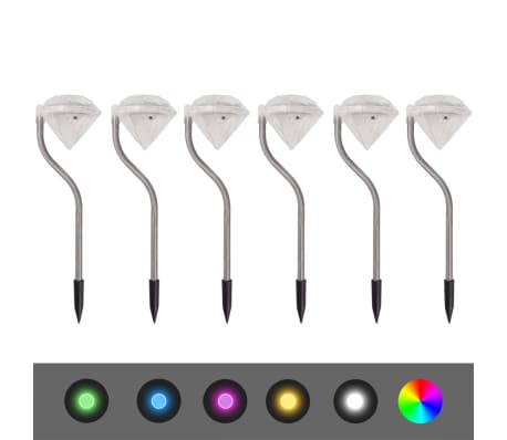 vidaXL Zonne-energie LED tuinlamp 6 stuks 9x7,8x29,5 cm