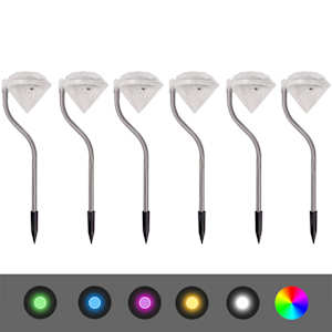 vidaXL Zonne-energie LED tuinlamp 6 stuks 9x7,8x29,5 cm