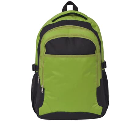 vidaXL Rugzak voor school 40 L zwart en groen