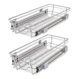 vidaXL Uittrekbare draadmanden zilver 300 mm 2 st