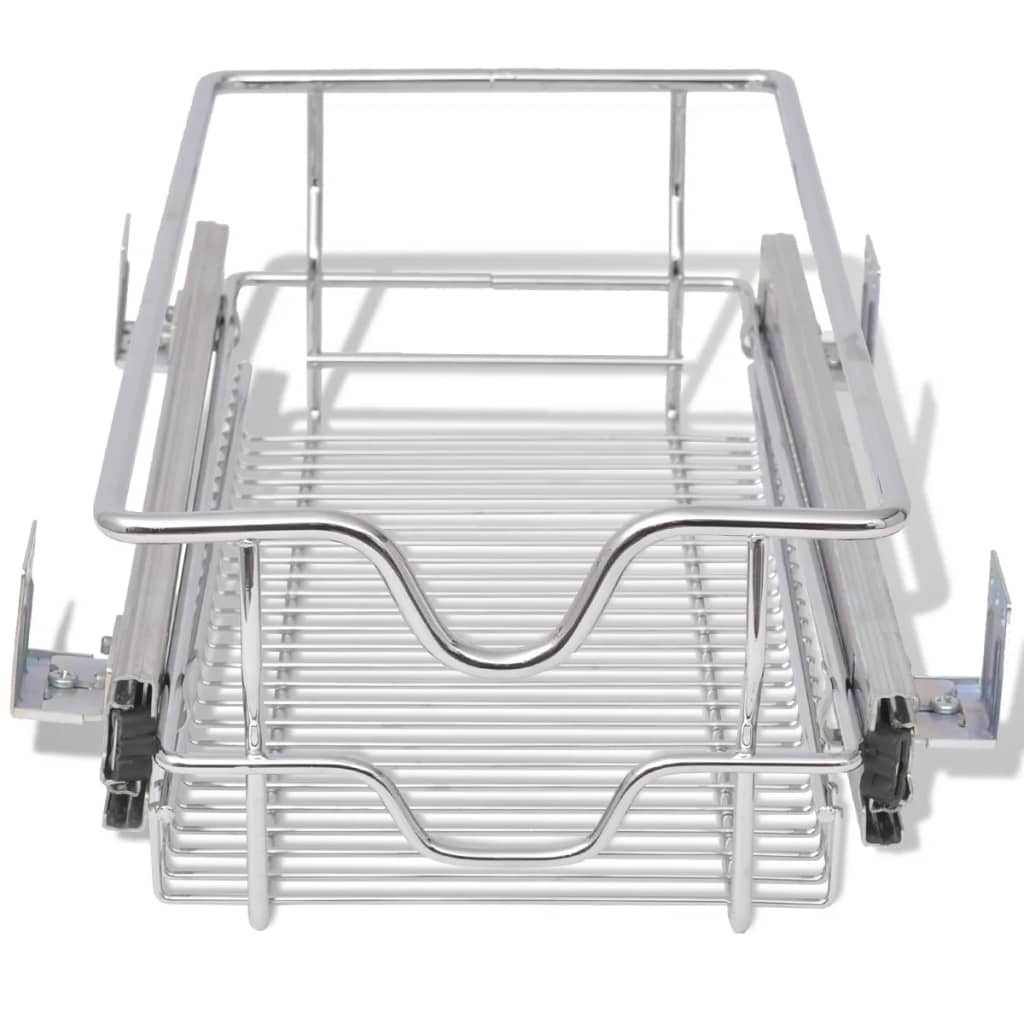 vidaXL Pull-Out Wire Baskets 2 pcs Silver 11.8"