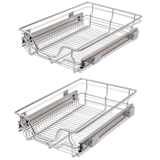 vidaXL Einbauschublade Korbauszug 2 Stück Silber 40 cm Breite