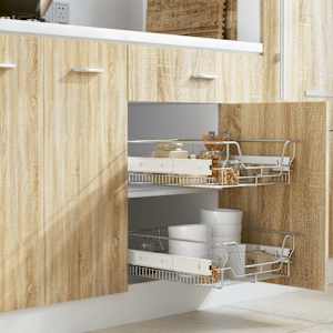 Izvlečne košare mrežaste 2 kosa 500 mm srebrne