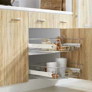 Izvlečne košare mrežaste 2 kosa 600 mm srebrne