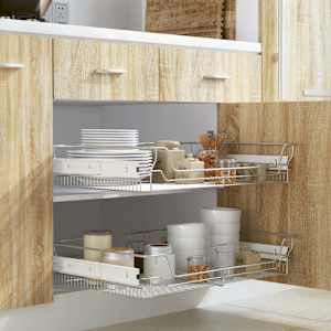 Izvlečne košare mrežaste 2 kosa 800 mm srebrne