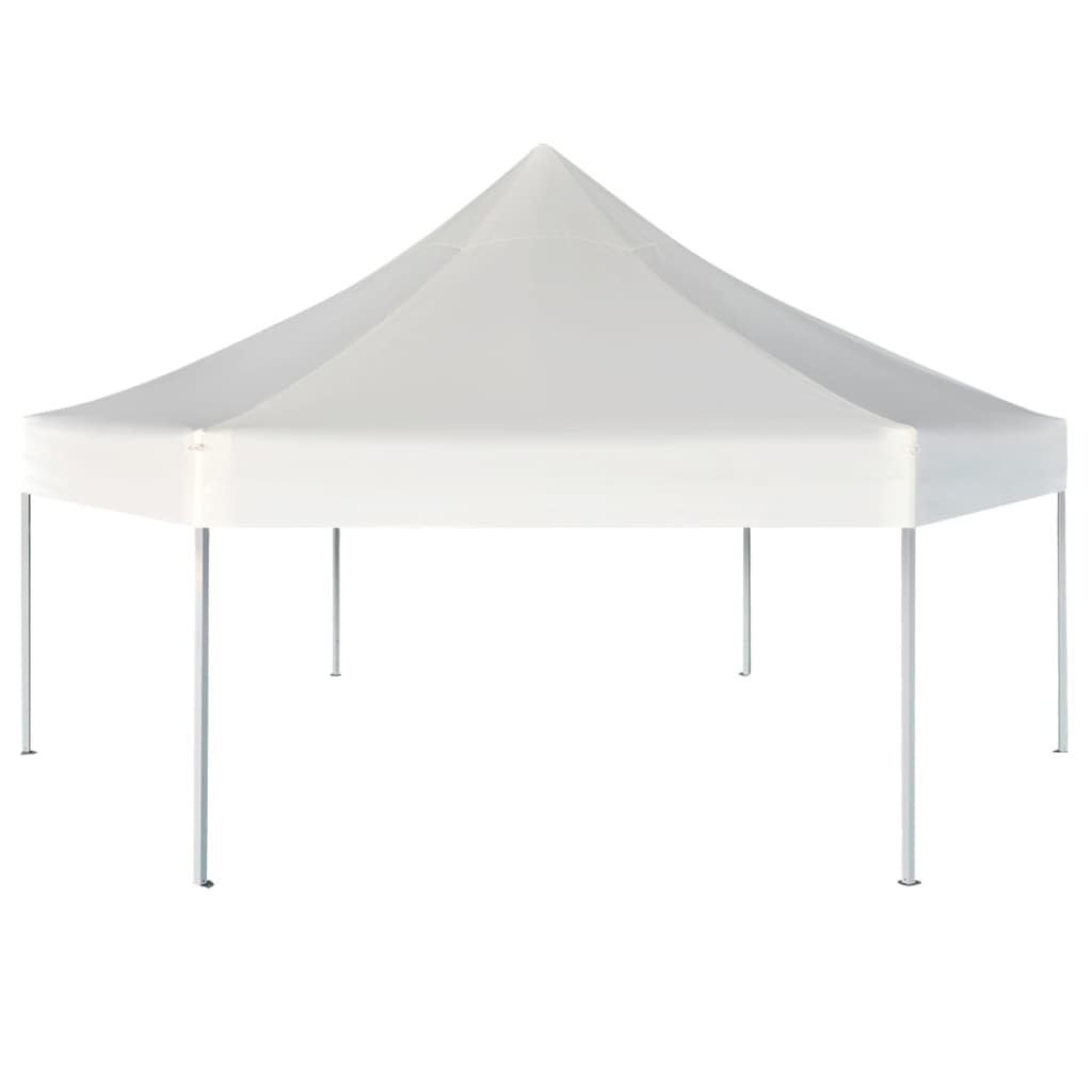 vidaXL Hexagonal Pop-Up Foldable Marquee Cream White 3.6x3.1 m