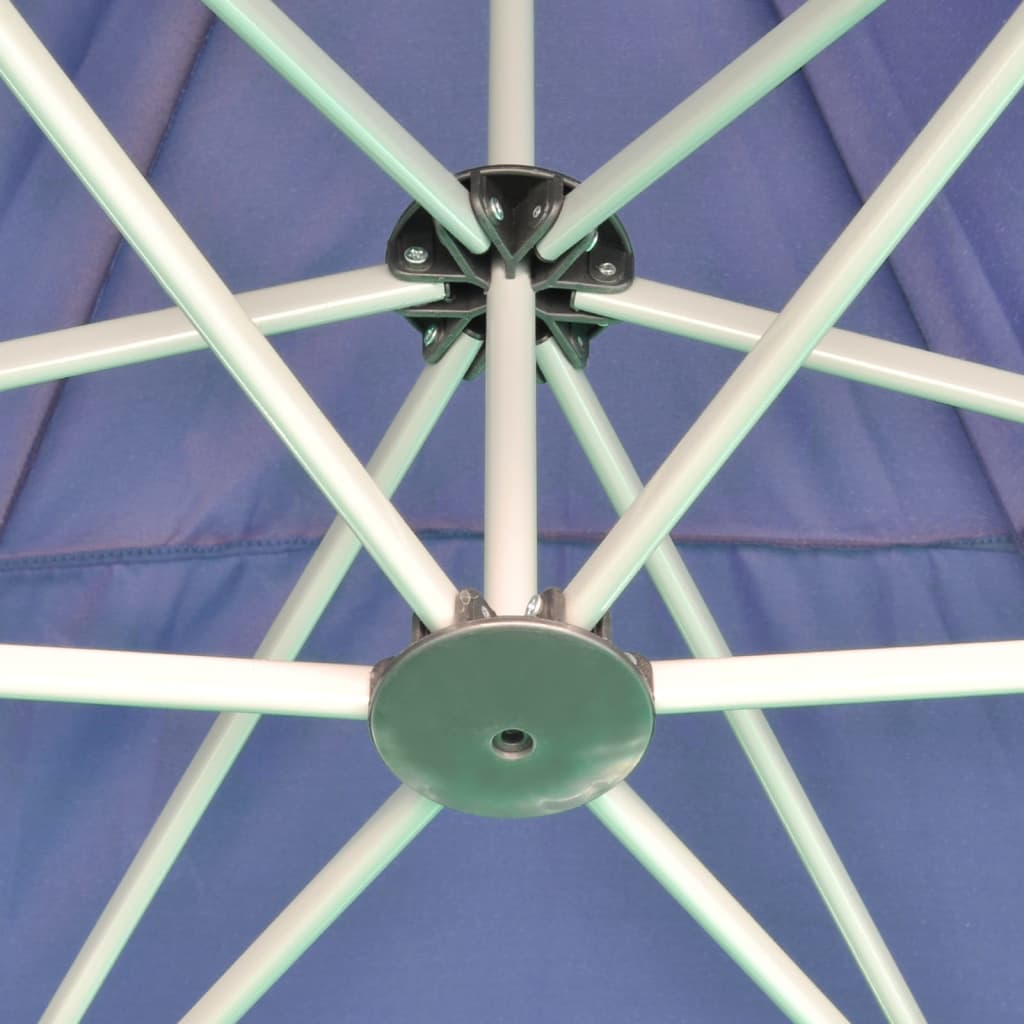 Sötétkék összecsukható hatszög alakú pop-up pavilon 3,6 x 3,1 m 