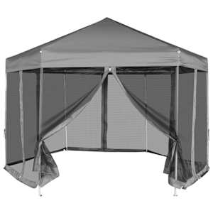 vidaXL kuusnurkne pop-up 6 k&uuml;lgseinaga peotelk hall 3,6 x 3,1 m